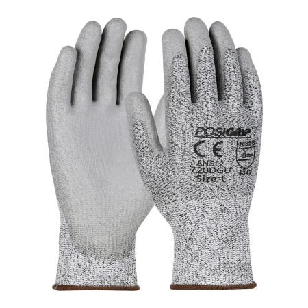 Pip PosiGrip Seamless Knit HPPE Blended Glove Polyurethane Coated Flat Grip, 2XL, Salt & Pepper, 12pk 720DGU/XXL